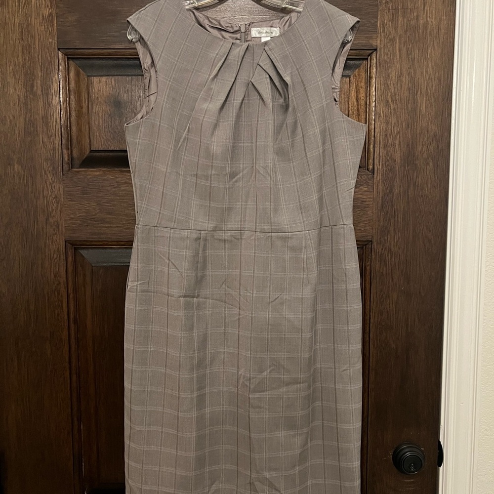 Dressbarn Brown Plaid Midi Dress